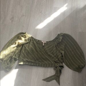 Olive Green Wrap Top